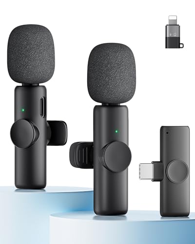 CZOCPOS Kabelloses Lavalier Mikrofon 2er Set,...