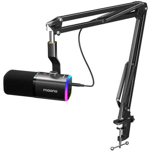 MAONO XLR/USB Streaming Mikrofon mit Arm:...