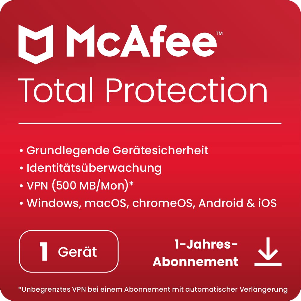McAfee Total Protection 2023 | 1 Gerät |...