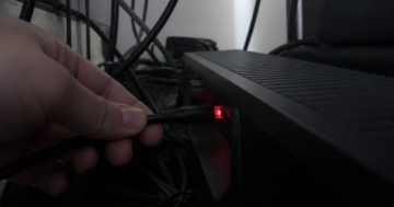 Optisches Digitalkabel am Anschluss